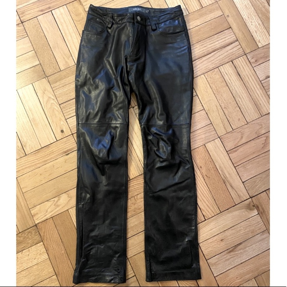 GAP Vintage Leather Bootcut Pants - Black